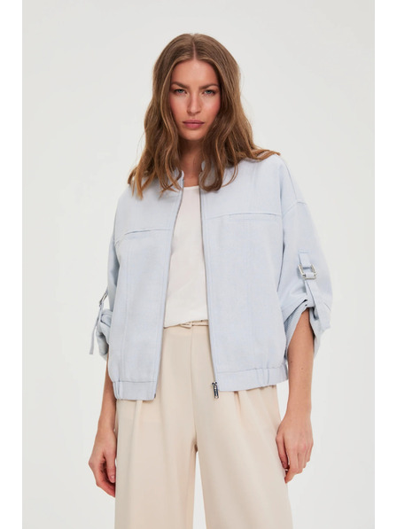 Moodo Jacke mit hochgerollten Ärmeln hellblau Moodo