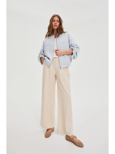 Moodo Jacke mit hochgerollten Ärmeln hellblau Moodo