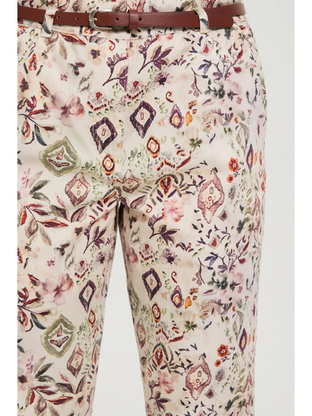 Moodo Gemusterte Hose beige Moodo