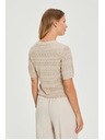 Moodo Azurblauer Pullover mit Kurzarm beige Moodo
