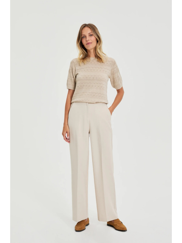 Moodo Azurblauer Pullover mit Kurzarm beige Moodo