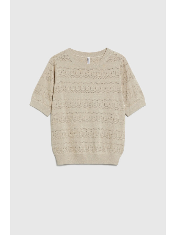 Moodo Azurblauer Pullover mit Kurzarm beige Moodo