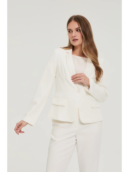 Moodo Einreihiger weißer Blazer Moodo