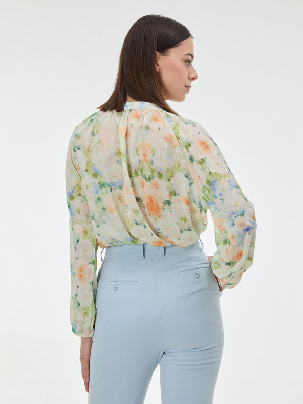 Orsay Hellgrüne gemusterte Damenbluse ORSAY