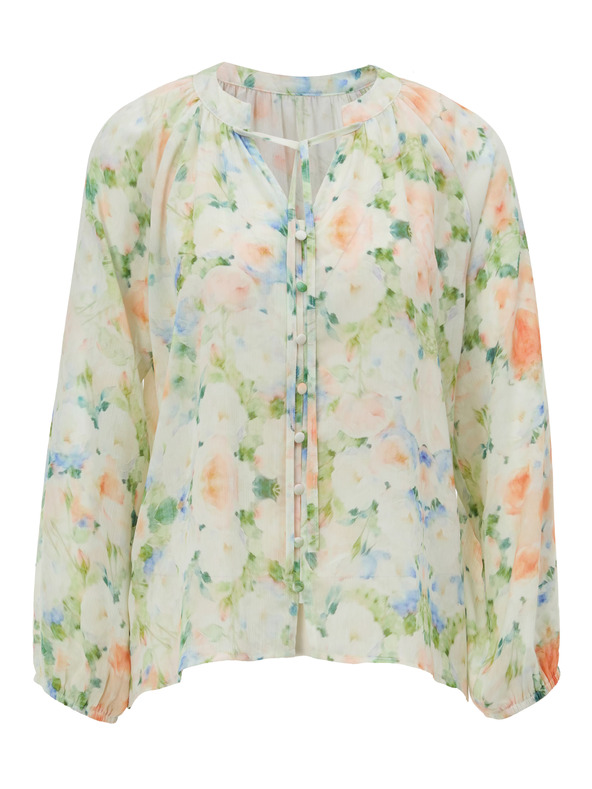 Orsay Hellgrüne gemusterte Damenbluse ORSAY