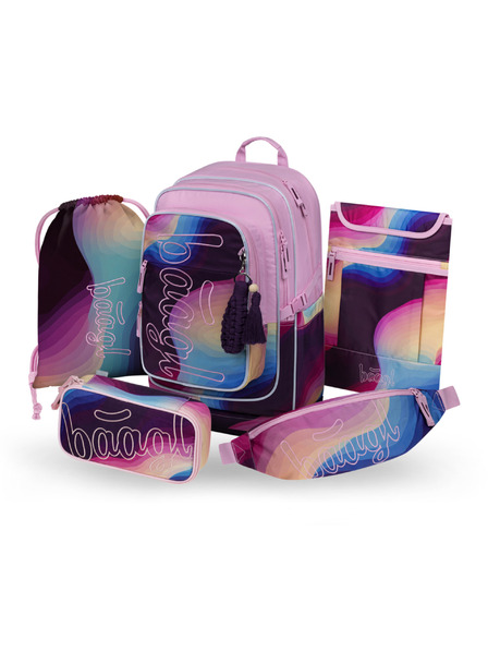 BAAGL  BAAGL SET 5 Cubic Lyra: Rucksack, Federmäppchen, Beutel, Hüfttasche, Notebooktasche GRS