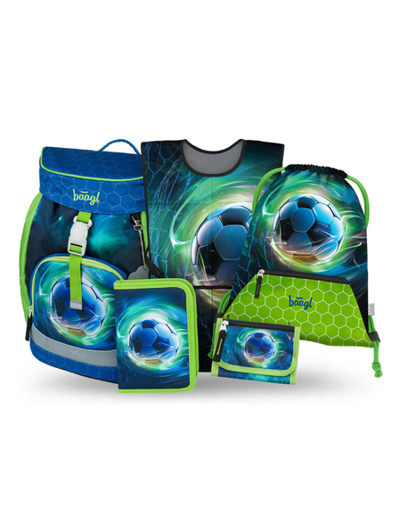 BAAGL  BAAGL SET 5 Airy Fußball Ball: Rucksack, Etui, Turnbeutel, Schürze, Geldbörse