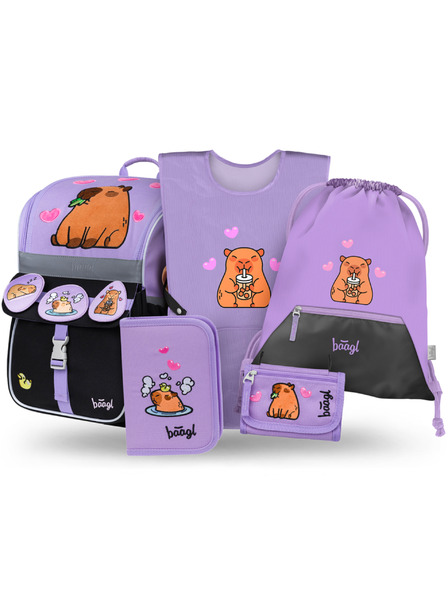 BAAGL  BAAGL SET 5 Zippy Kapybara: Schulaktentasche, Etui, Turnbeutel, Schürze, Geldbörse