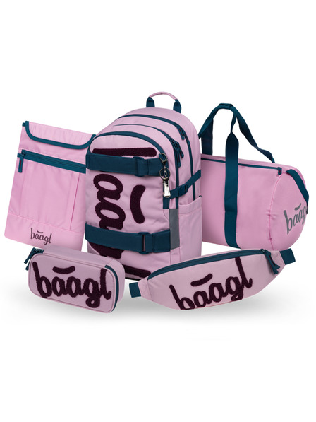 BAAGL  BAAGL SET 5 Skate Rose: Rucksack, Federmäppchen, Sporttasche, Hüfttasche, Notebooktasche GRS