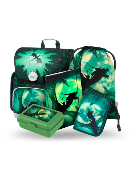 BAAGL  BAAGL 5 SET Ergo Drache: Schulmappe, Federmäppchen, Beutel, Mappen, Box