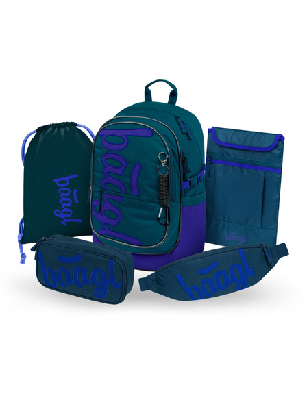 BAAGL  BAAGL SET 5 Core Logo blau: Rucksack, Etui, Beutel, Hüfttasche, Notebooktasche GRS