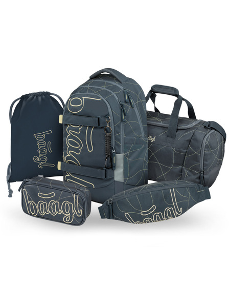 BAAGL  BAAGL SET 5 Skate Max Wave: Rucksack, Etui, Beutel, Sporttasche, Hüfttasche GRS