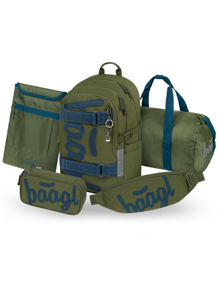 BAAGL  BAAGL SET 5 Skate Olive: Rucksack, Etui, Sporttasche, Hüfttasche, Notebooktasche GRS