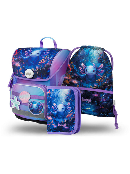 BAAGL  BAAGL SET 3 Ergo Axolotl: Aktentasche, Etui, Beutel