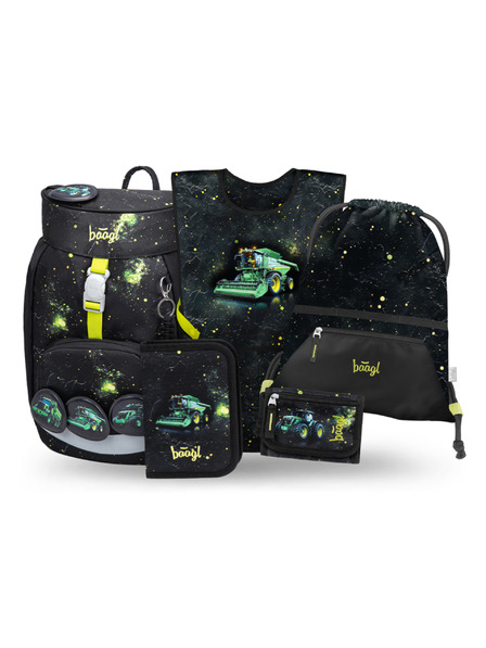 BAAGL  BAAGL SET 5 Airy Traktor: Rucksack, Federtasche, Sportbeutel, Schulschürze, Geldbeutel GRS