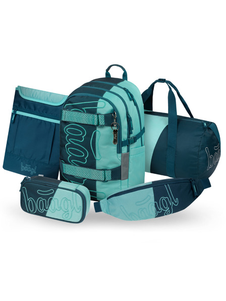 BAAGL  BAAGL SET 5 Skate Petrol: Rucksack, Federtasche, Sporttasche, Bauchtasche, Notebooktasche GRS