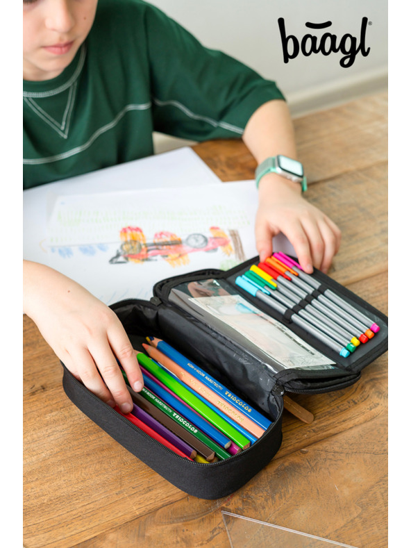 BAAGL  Graues Schulmäppchen Baagl Darkness