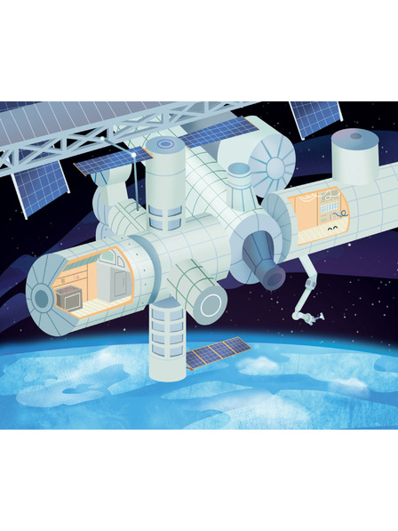 BAAGL  Lesen und Aufkleben – IM WELTRAUM, Buch mit Stickern