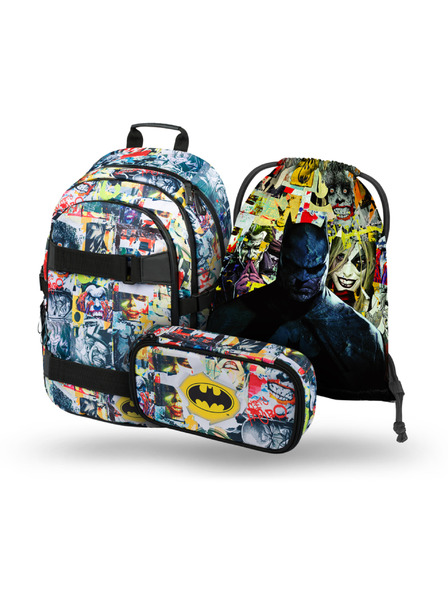 BAAGL  BAAGL 3 SET Skate Batman Comics: Rucksack, Etui, Beutel