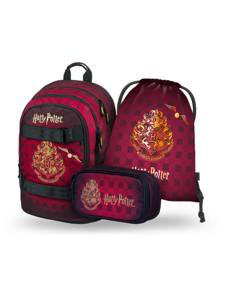 BAAGL  BAAGL SET 3 Skate Harry Potter Hogwarts weinrot: Rucksack, Federmäppchen, Beutel