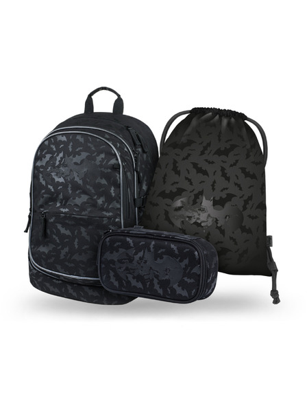 BAAGL  BAAGL SET 3 Core Batman schwarz: Rucksack, Mäppchen, Beutel