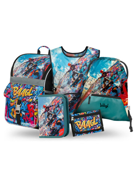 BAAGL  BAAGL SET 5 Zippy Skatepark: Aktentasche, Etui, Beutel, Schürze, Geldbörse