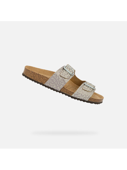 Geox Silberne Damenpantoffeln Geox Brionia