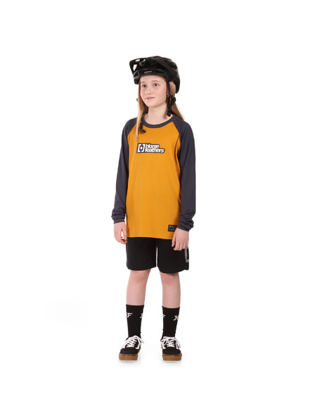 Horsefeathers Kinder-Bike-Trikot Spike LS - sunflower/indigo