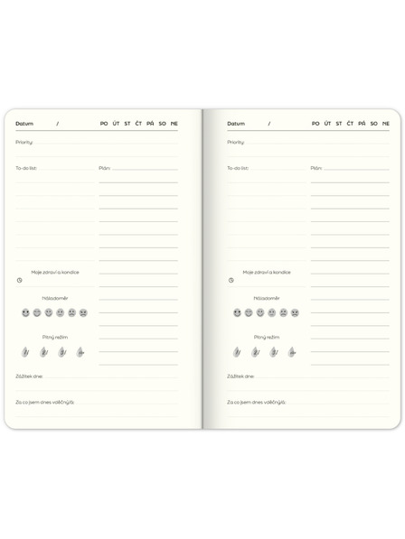 ELLA & MAX Undatierter Planer Note to self, 5 Minuten pro Tag, 13 × 21 cm