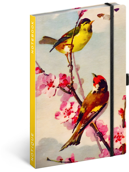 NOTIQUE NOTIQUE Notizbuch Vögel – Sakura von Kateřina Winterová, liniert, 13 x 21 cm