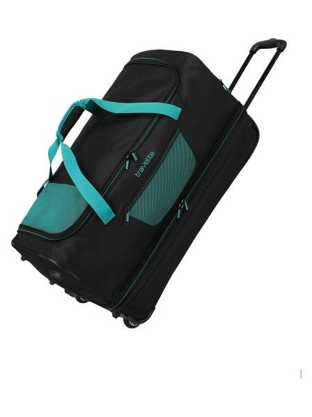 Travelite Reisetasche Travelite Basics Wheeled Duffle L exp Black/petrol
