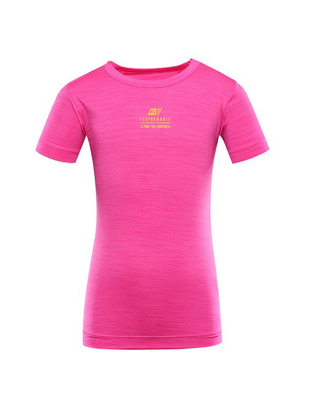 ALPINE PRO Kinder-Schnelltrocknungs-T-Shirt ALPINE PRO BASIKO neon pink