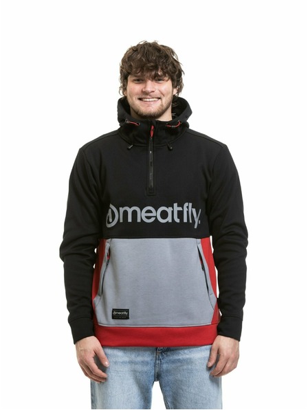 Meatfly Meatfly Herren technisches Sweatshirt Tason Red Light / Silver