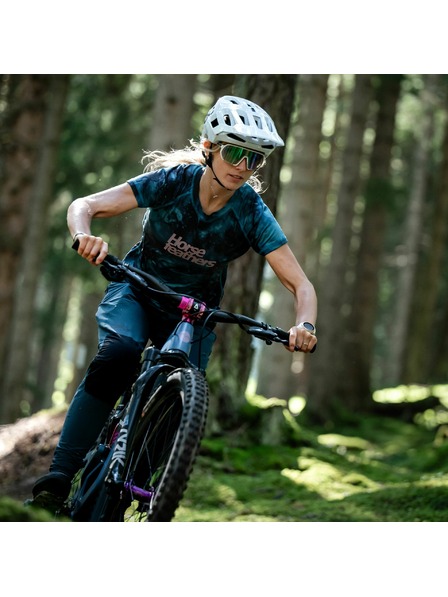 Horsefeathers Damen Bike-Trikot Deco - petrol camo