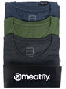 Meatfly Meatfly Herren T-Shirt Set Basic Multipack Charcoal Meliert/Olive/Navy Meliert | Grau | Größe