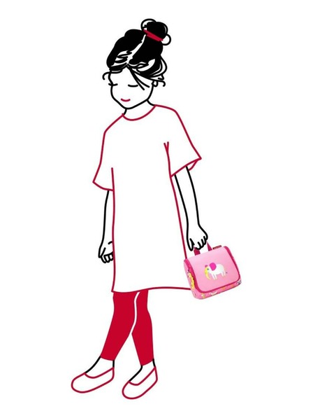 Reisenthel Rosa Mädchen-Kosmetiktasche mit Elefantenmotiv Reisenthel Toiletbag S Kids Abc friends pink