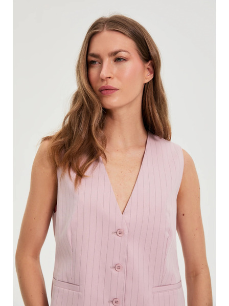 Moodo Weste in feinen Streifen rosa Moodo