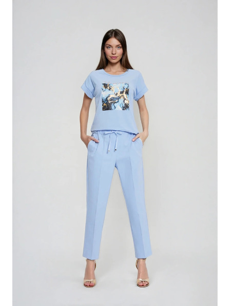 Moodo Hose mit Bügelfalten-Hosenbeinen blau Moodo