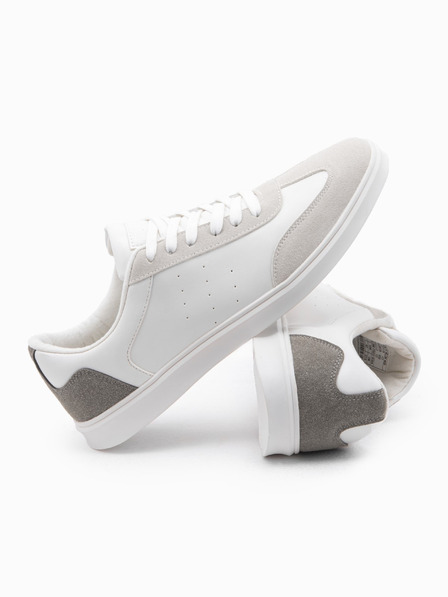 Ombre Clothing Lässige Herren Sneaker OLDSCHOOL - Weiß V3 OM-FOCS-0104 Ombre Clothing