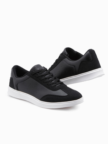Ombre Clothing Lässige Herren Sneaker OLDSCHOOL Schuhe - Schwarz V2 OM-FOCS-0104 Ombre Clothing