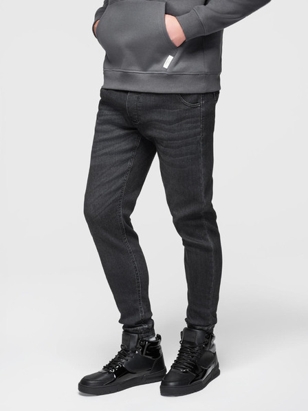 Ombre Clothing Herren-Jeans mit Schnur in der Taille - schwarz V4 OM-PADJ-0242 Ombre Clothing