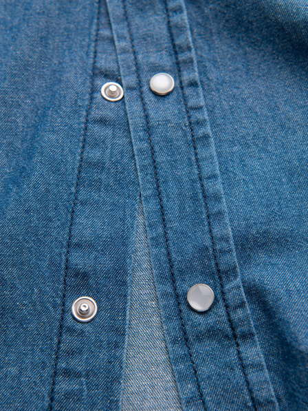 Ombre Clothing Herren-Jeanshemde mit Druckknöpfen und Taschen - Blau V2 OM-SHDS-0210 Ombre Clothing