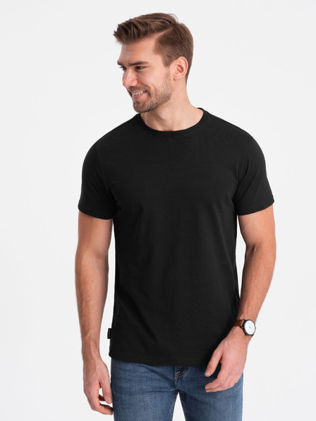 Ombre Clothing Herren-Klassisches Baumwoll-T-Shirt BASIC - Schwarz V1 OM-TSBS-0146 Ombre Clothing