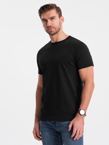 Ombre Clothing Herren-Klassisches Baumwoll-T-Shirt BASIC - Schwarz V1 OM-TSBS-0146 Ombre Clothing