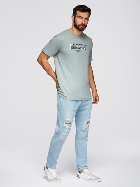 Ombre Clothing Herren-Jeans CARROT FIT mit Verschleiß - Hellblau V1 OM-PADP-0250 Ombre Clothing