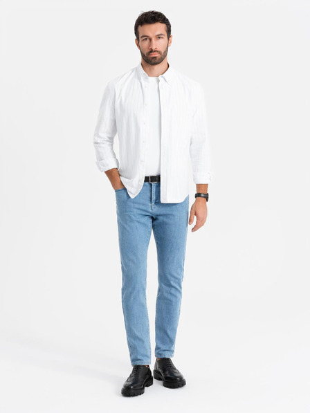 Ombre Clothing Herren-Klassische Jeans SLIM FIT mit Elasthan - Hellblau V2 OM-PADP-0216 Ombre Clothing