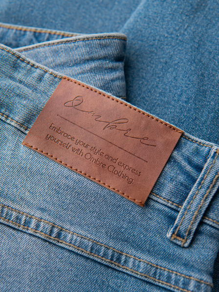 Ombre Clothing Herren-Jeans SLIM FIT mit Verschleiß - Hellblau V1 OM-PADP-0255 Ombre Clothing