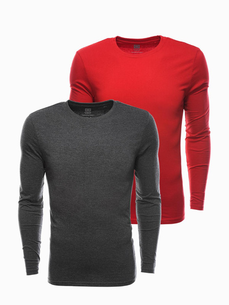 Ombre Clothing Herren-Langarmshirt ohne Druck - Mix 2er Set Z43 Ombre Clothing