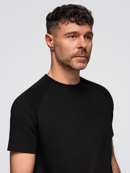 Ombre Clothing Herren-T-Shirt COMFORT FIT mit Raglanärmeln - schwarz V2 OM-TSCT-0240 Ombre Clothing