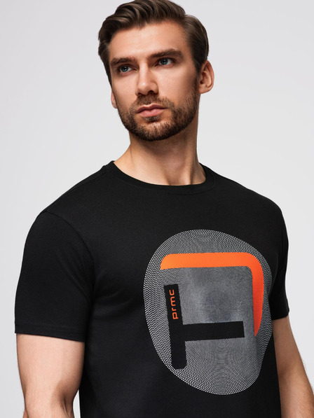 Ombre Clothing Herren-T-Shirt mit großem Druck - schwarz V2 OM-TSPT-0245 Ombre Clothing